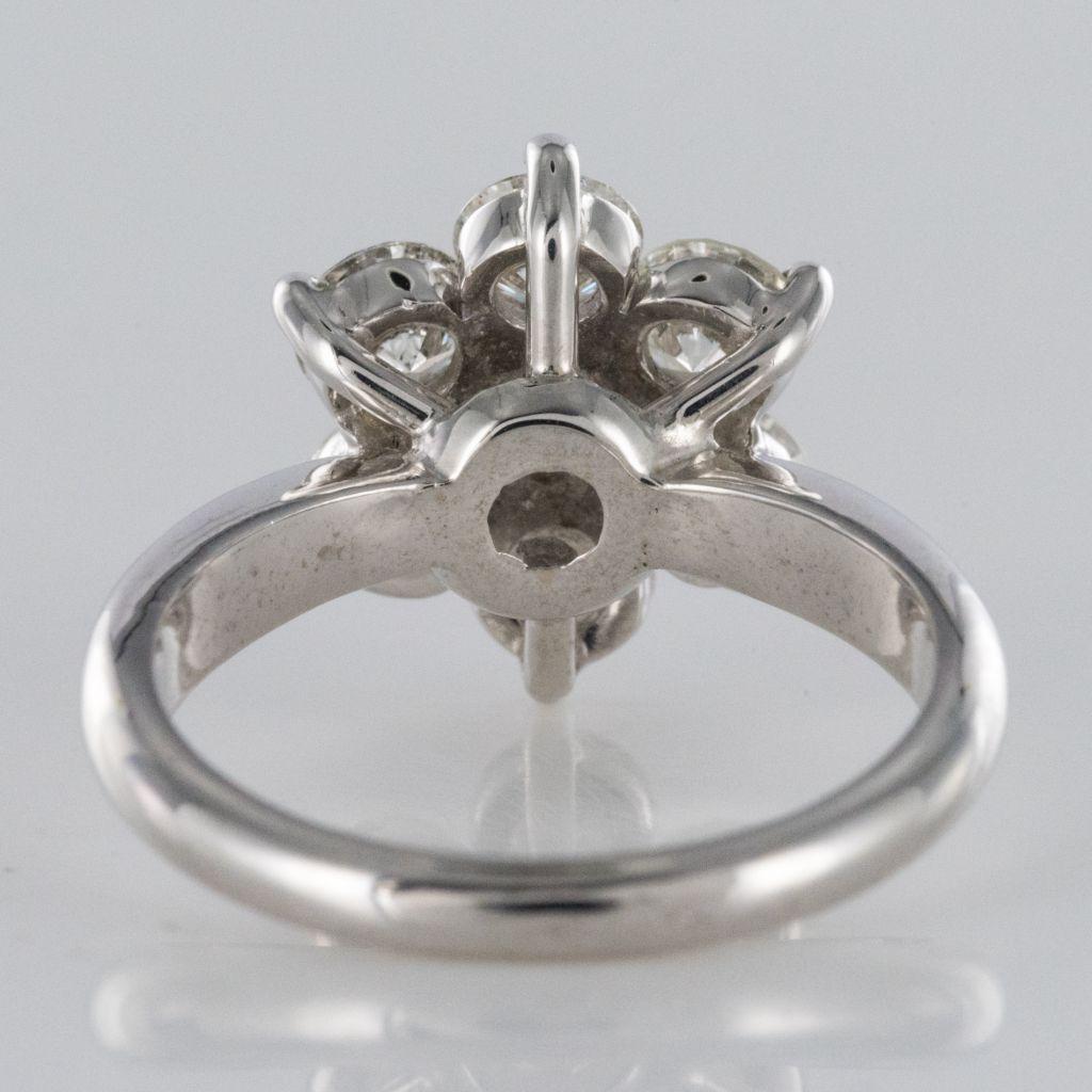 New French Diamond Platinum Engagement Ring 9