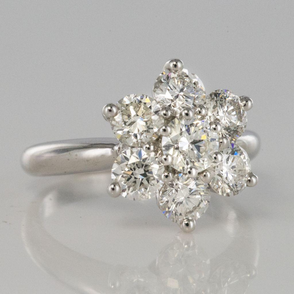 New French Diamond Platinum Engagement Ring 10