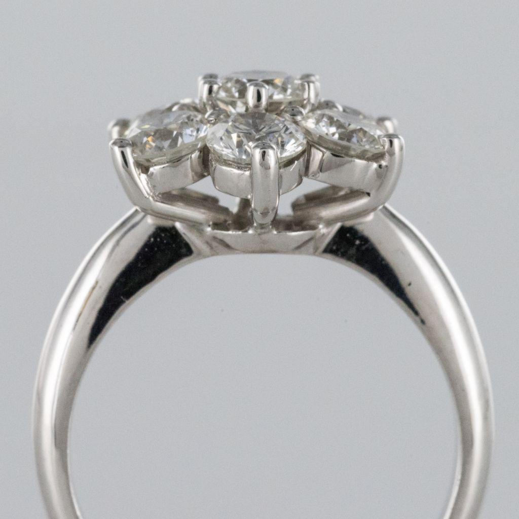 New French Diamond Platinum Engagement Ring 1