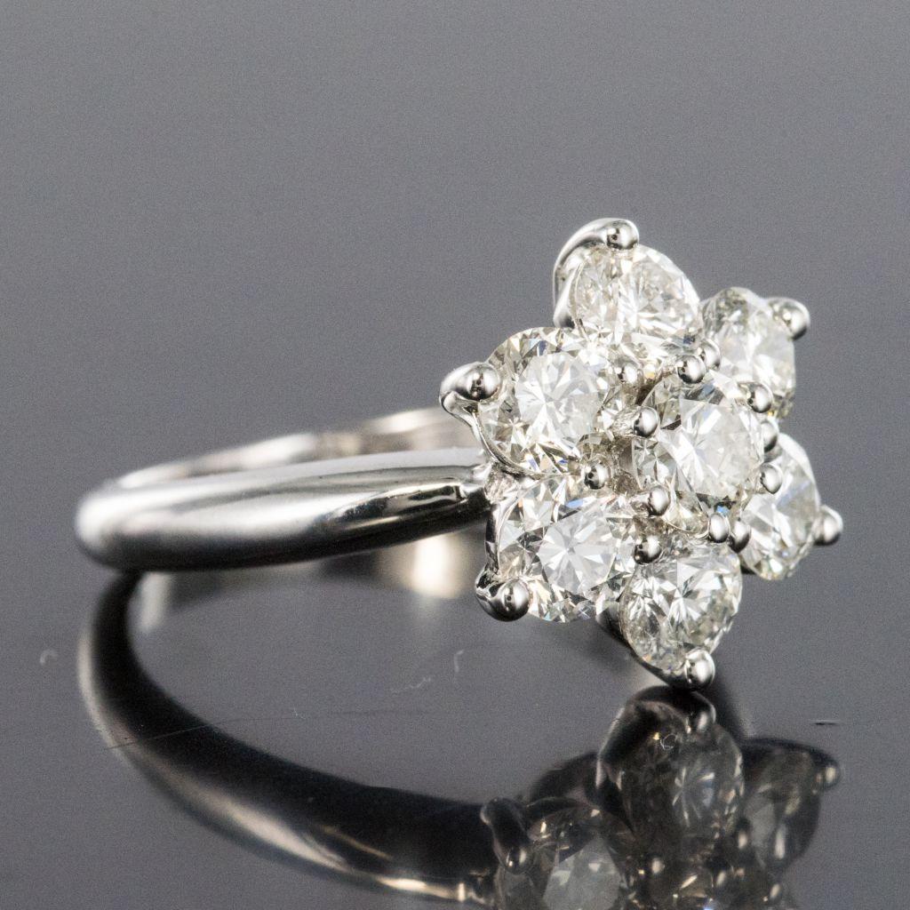 New French Diamond Platinum Engagement Ring 2