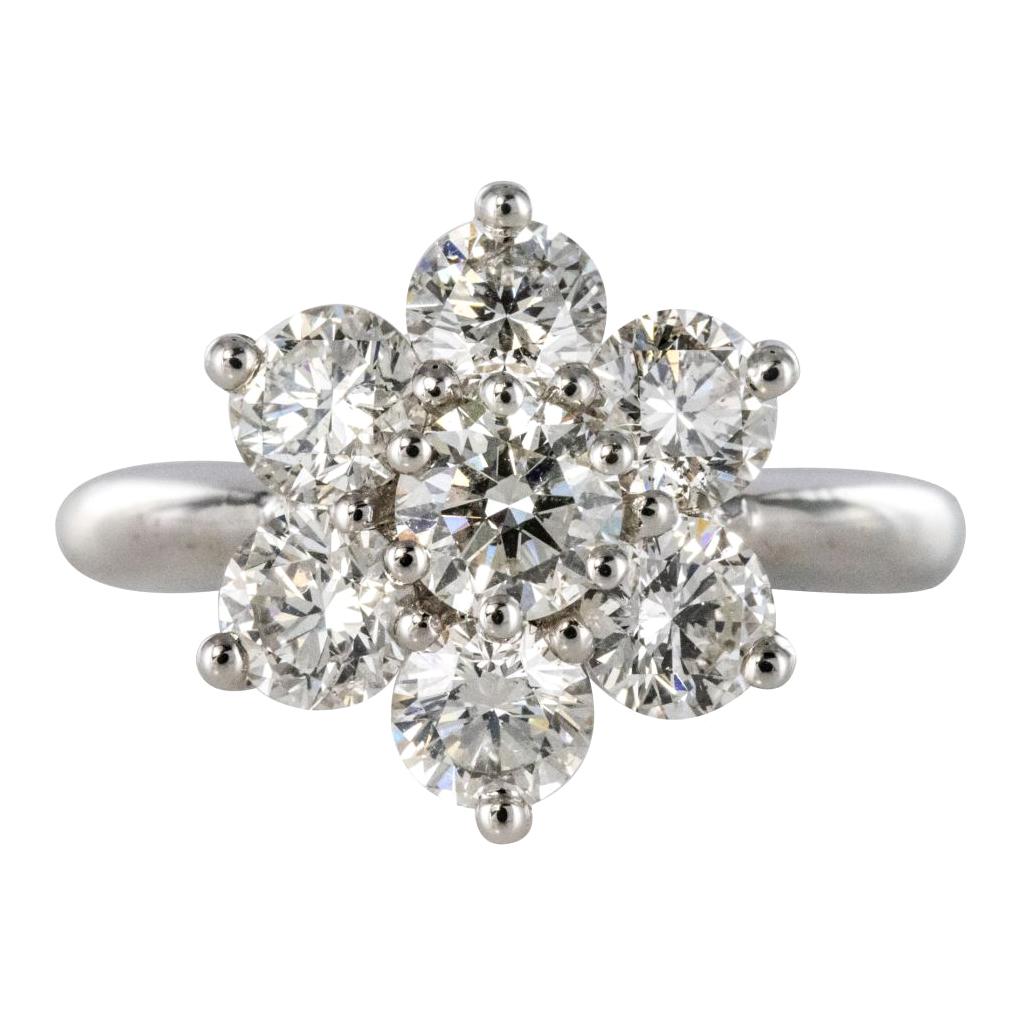 New French Diamond Platinum Engagement Ring