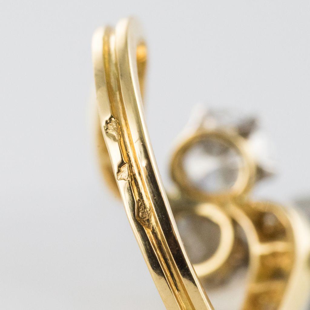 French Diamond Platinum Gold Toi et Moi Engagement Ring 8