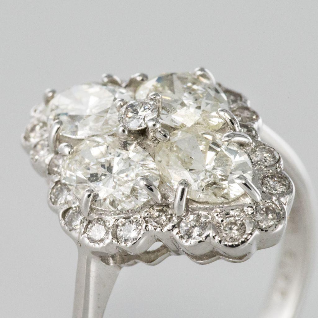 French Modern Marquise 2.05 Carat Diamond 18 Karat White Gold Ring 6