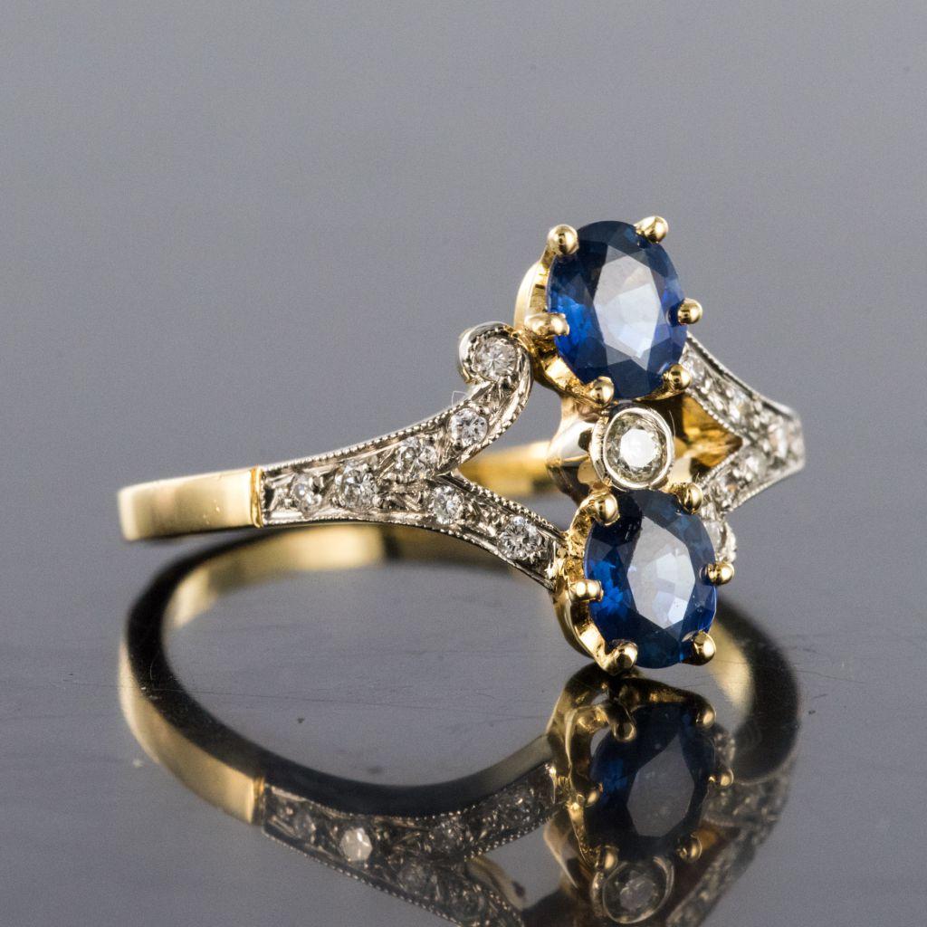 French Sapphire and Diamond Ring 6