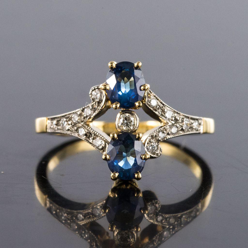 French Sapphire and Diamond Ring 8