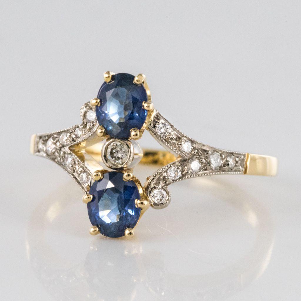 Napoleon III French Sapphire and Diamond Ring