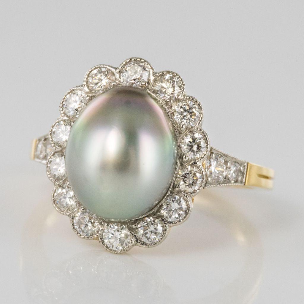 tahitian pearl and diamond ring