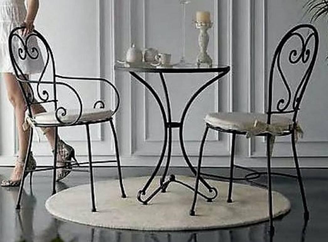 New French Wrought Iron Painting Garden Bistro Outdoor Set 8