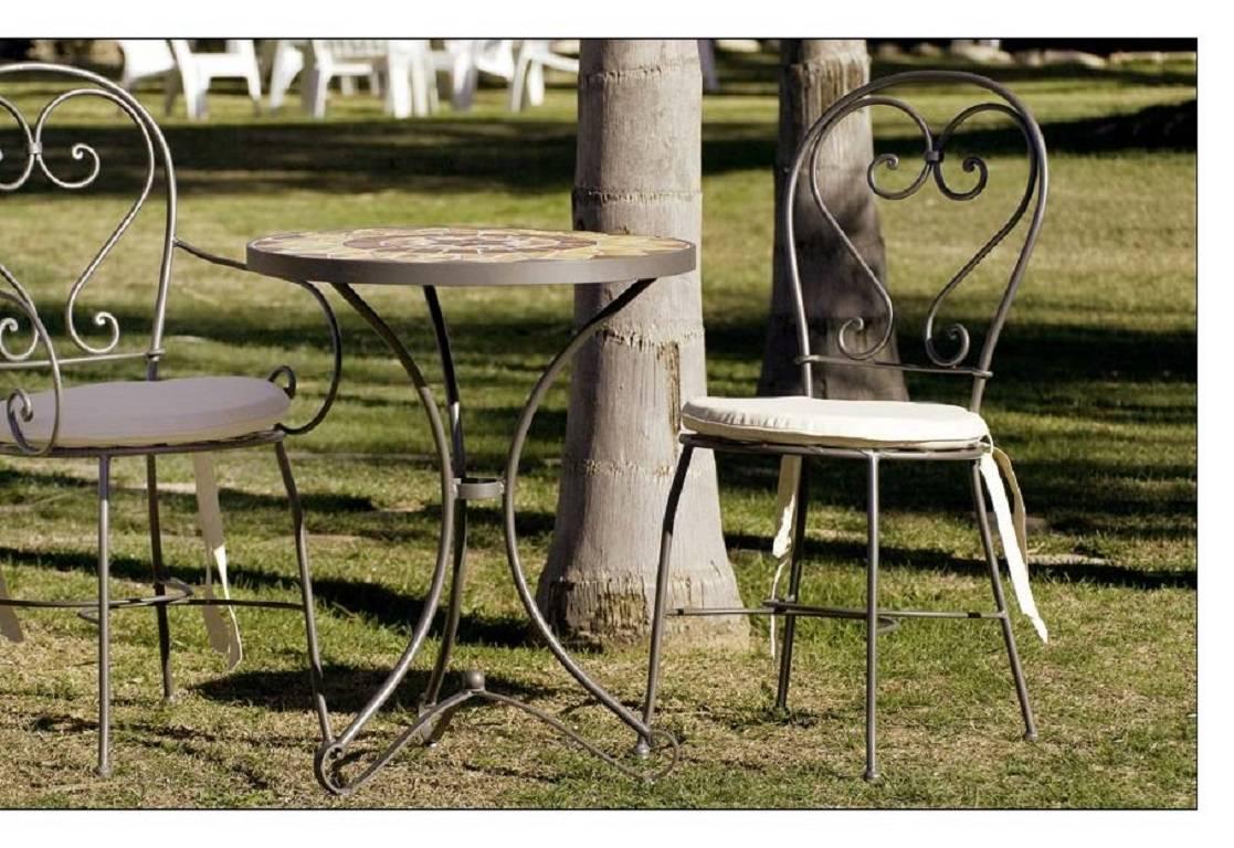 New French Wrought Iron Painting Garden Bistro Outdoor Set 9