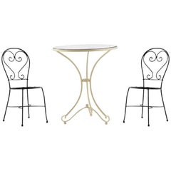 New French Wrought Iron Painting Garden Bistro Outdoor Set