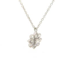New from Gabriel & Co 0.21ctw Diamond Milgrain Necklace in 14kt White Gold