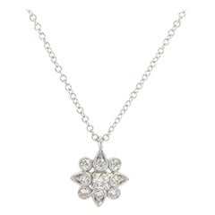 New from Gabriel 
Co 0.21ctw Diamond Milgrain Necklace in 14kt White Gold