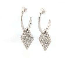 New from Gabriel & Co, 0.34ctw Diamond Pave Kite Shaped Dangle Earrings in 14kt