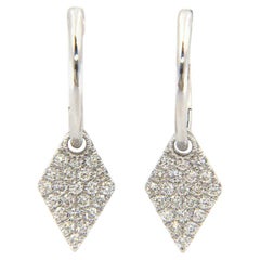 New from Gabriel & Co, 0.34ctw Diamond Pave Kite Shaped Dangle Earrings in 14kt