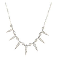 New From Gabriel & Co 0.37 CTW Diamond Spray Necklace in 14kt White Gold