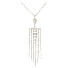 New From Gabriel & Co 0.39ctw 7 Row Fringe Dangle Pendant in 14kt White Gold
