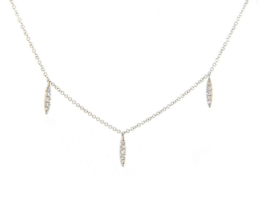 Round Cut New From Gabriel & Co: 1.00ctw Diamond Station Necklace in 14kt For Sale