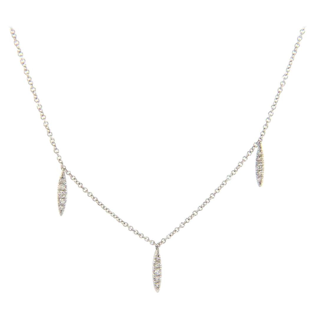 New From Gabriel & Co: 1.00ctw Diamond Station Necklace in 14kt For Sale