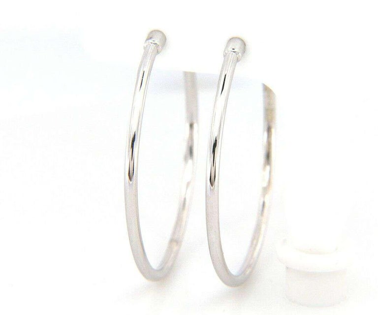 New From Gabriel and Co Screw Back Hoop Earrings in 14kt White Gold For