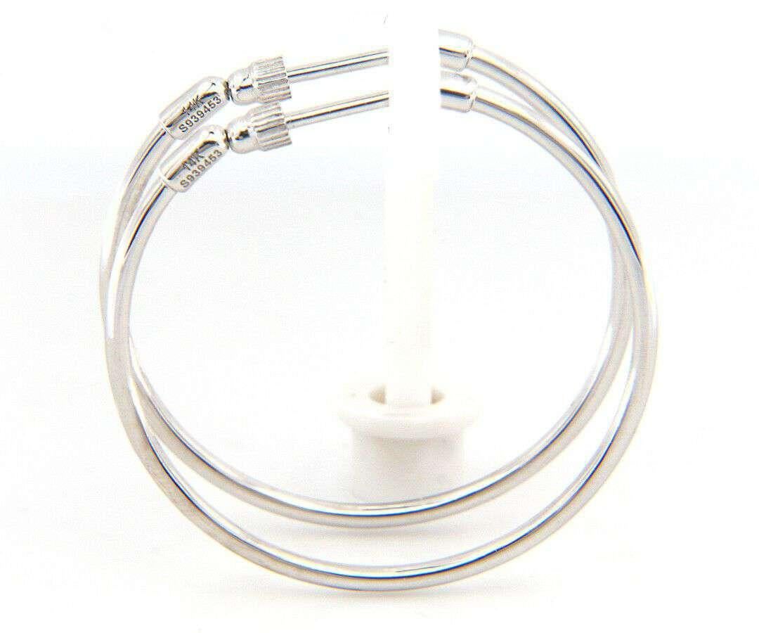 New From Gabriel & Co Screw Back Hoop Earrings in 14kt White Gold In New Condition For Sale In Vienna, VA
