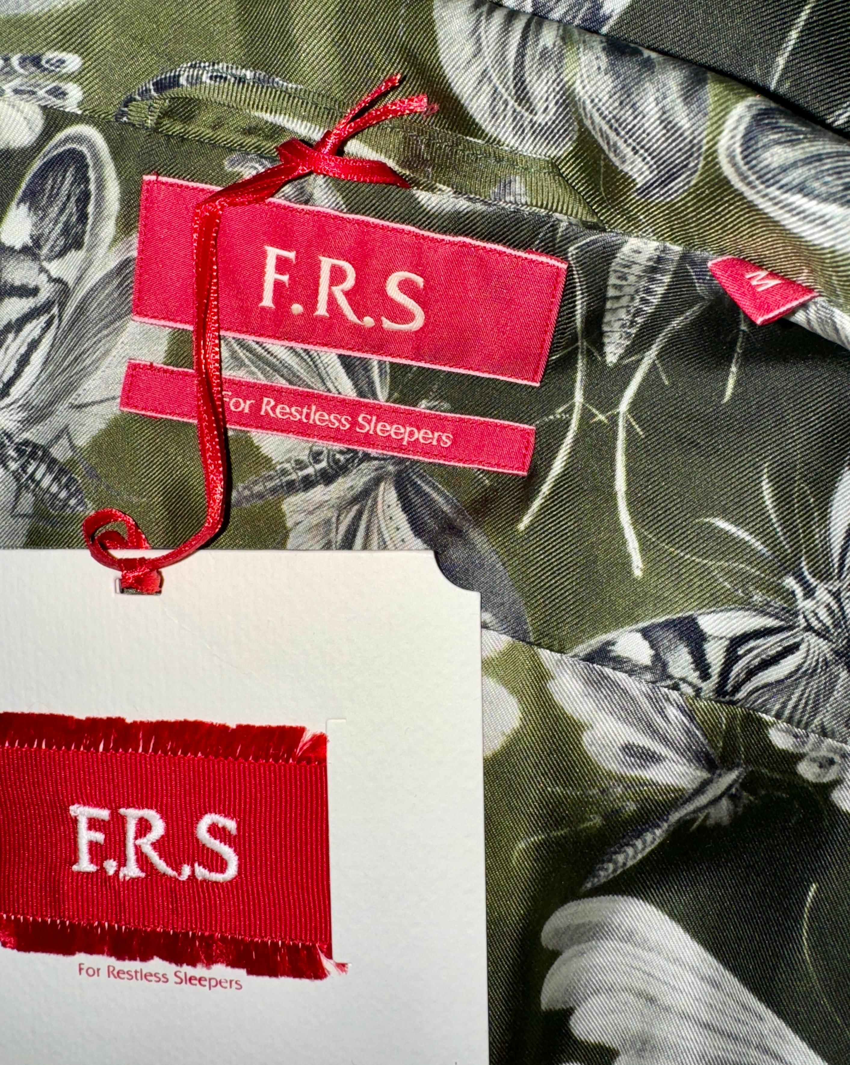 NEW F.R.S. For Restless Sleepers FRS Botanical Print Silk Velvet Dress Robe M. 1