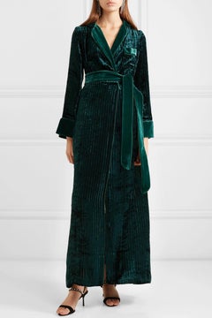 NEW F.R.S For Restless Sleepers FRS Emerald Green Velvet Robe S