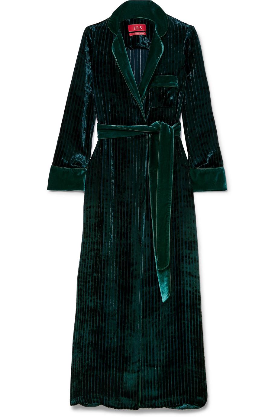 NEW F.R.S For Restless Sleepers FRS Emerald Green Velvet Robe S For Sale 2