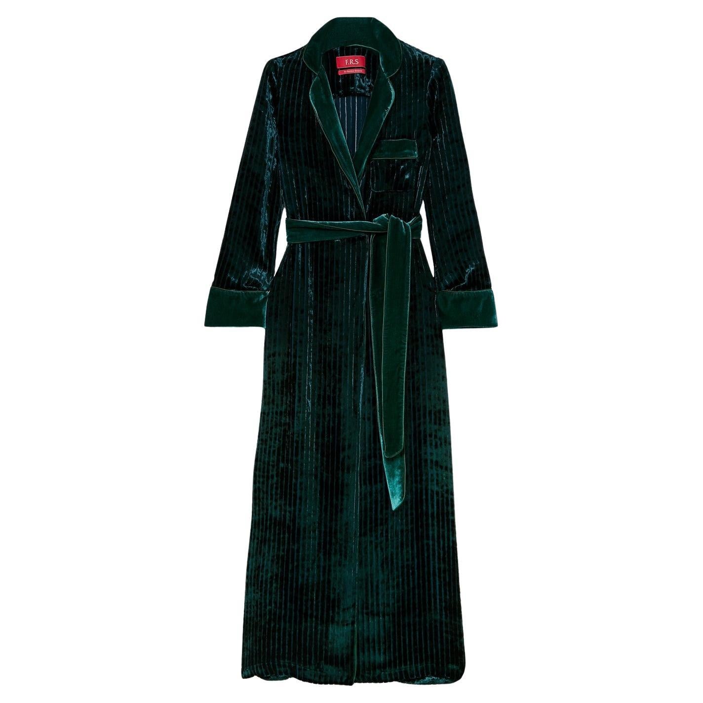 F.R.S pour Restless Sleepers - Robe en velours vert émeraude FRS, neuve en vente