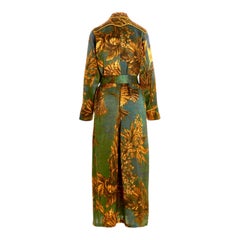 NEW F.R.S For Restless Sleepers FRS Gold & Green Silk Dress Robe Coat M