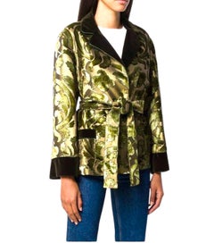 NEW F.R.S For Restless Sleepers Festive Gold Lurex Velvet Evening Jacket M