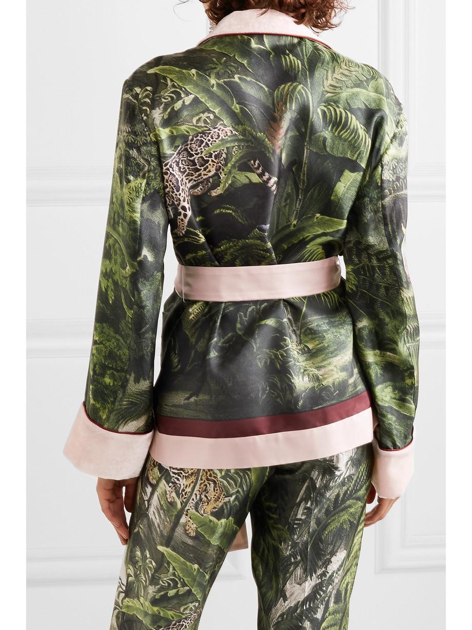 Beige NEW F.R.S For Restless Sleepers FRS Jungle Silk & Velvet Velvet Evening Jacket M For Sale