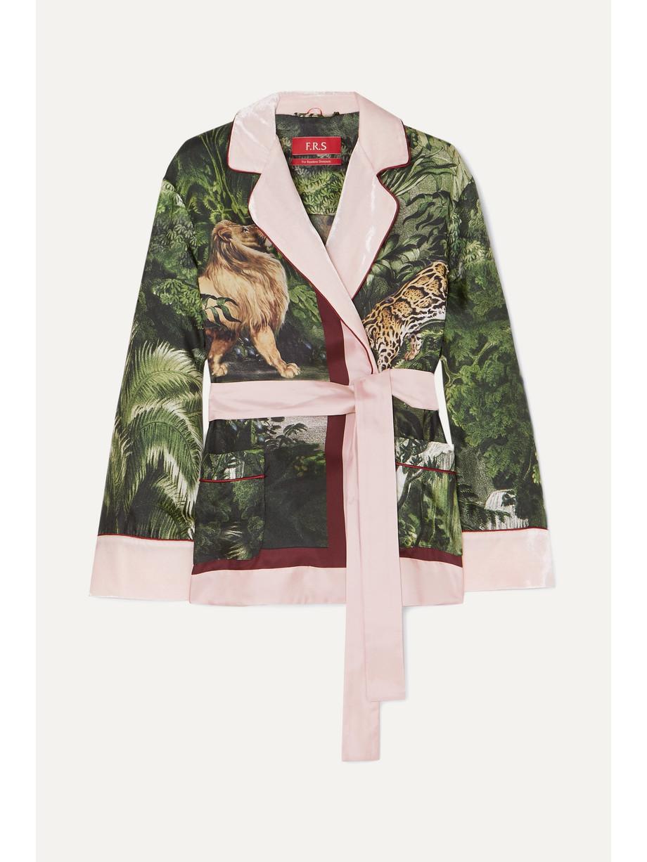 NEW F.R.S For Restless Sleepers FRS Jungle Silk & Velvet Velvet Evening Jacket M For Sale 1