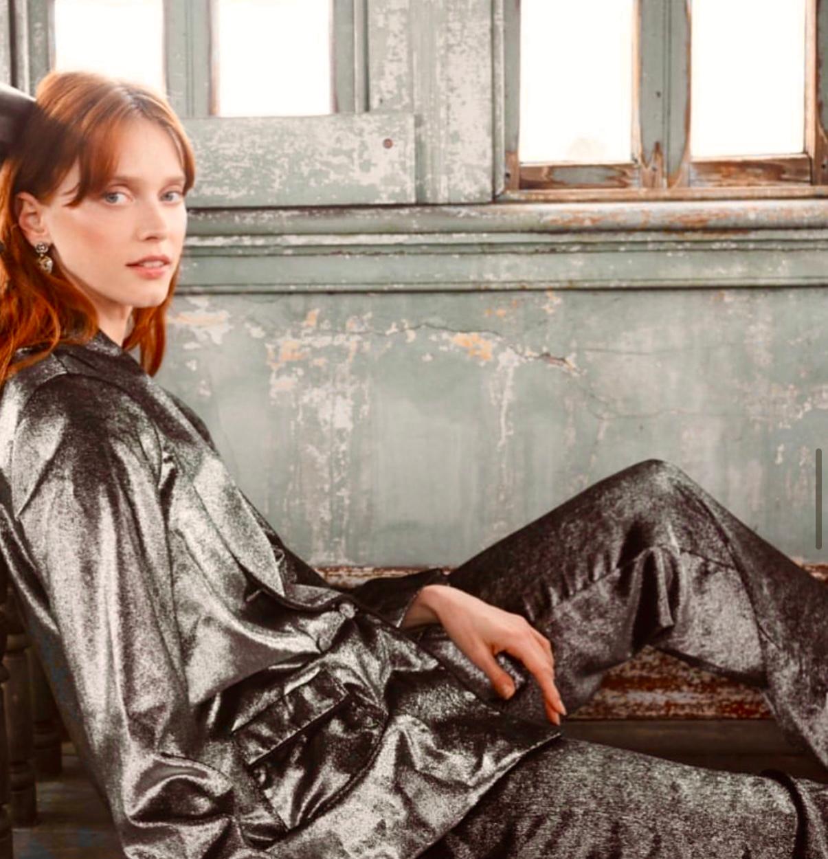 NEW F.R.S For Restless Sleepers FRS Metallic Silk Velvet Evening Tuxedo Suit S For Sale 7