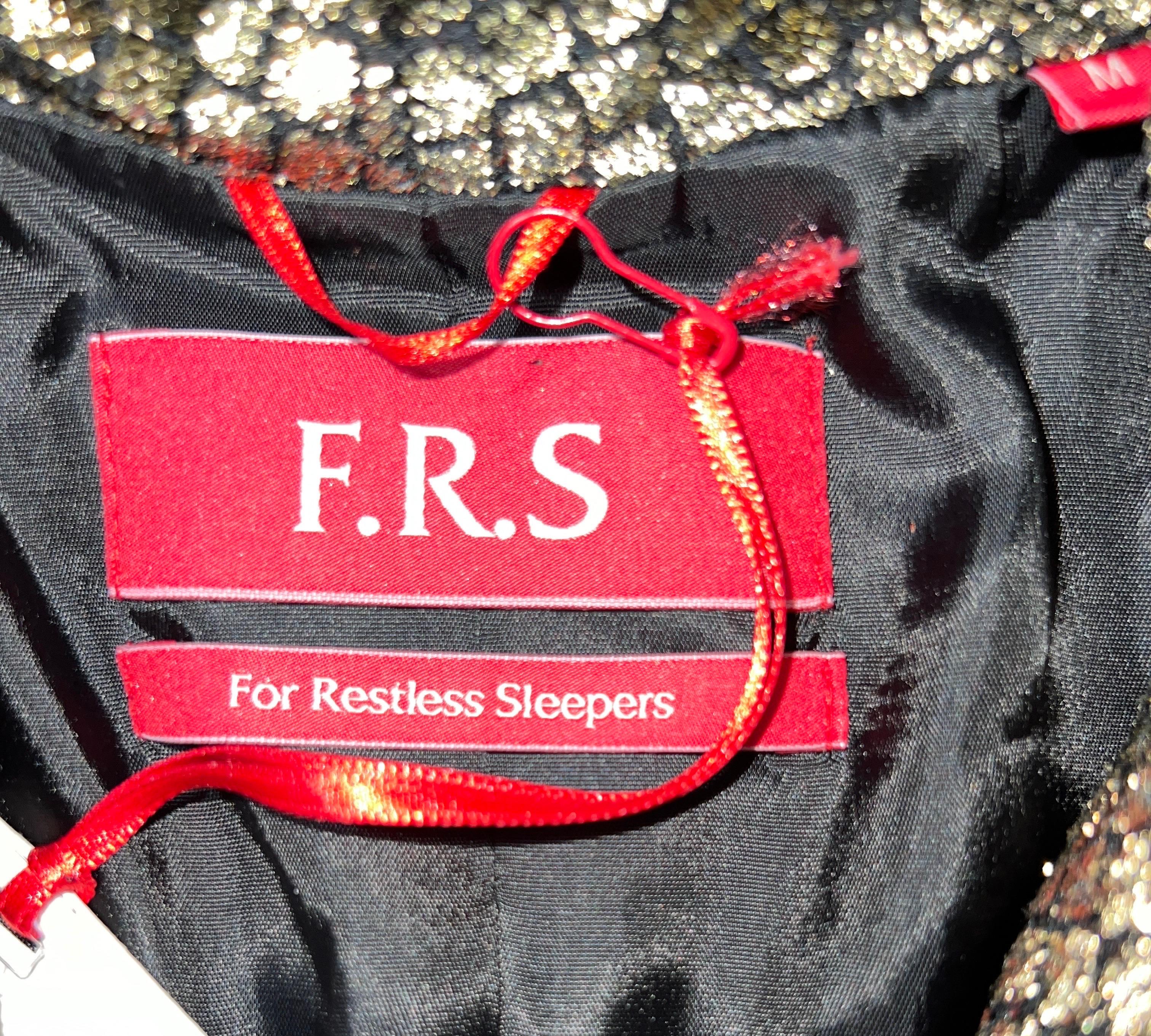 Women's NEW F.R.S For Restless Sleepers FRS Metallic Silk Velvet Evening Tuxedo Suit M