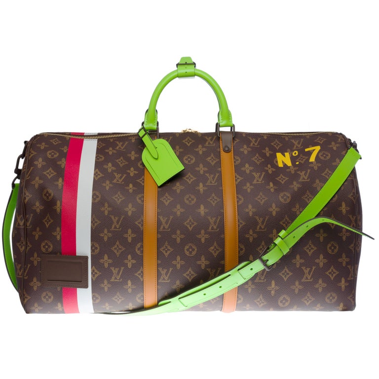 NEW-FW 2022 V. Abloh- Louis Vuitton keepall 55 strap Trompe L'Oeil Travel  bag at 1stDibs