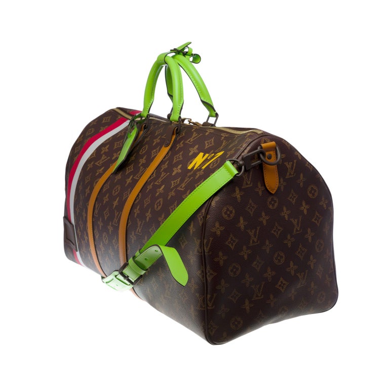 NEW-FW 2022 V. Abloh- Louis Vuitton keepall 55 strap Trompe L'Oeil Travel  bag at 1stDibs
