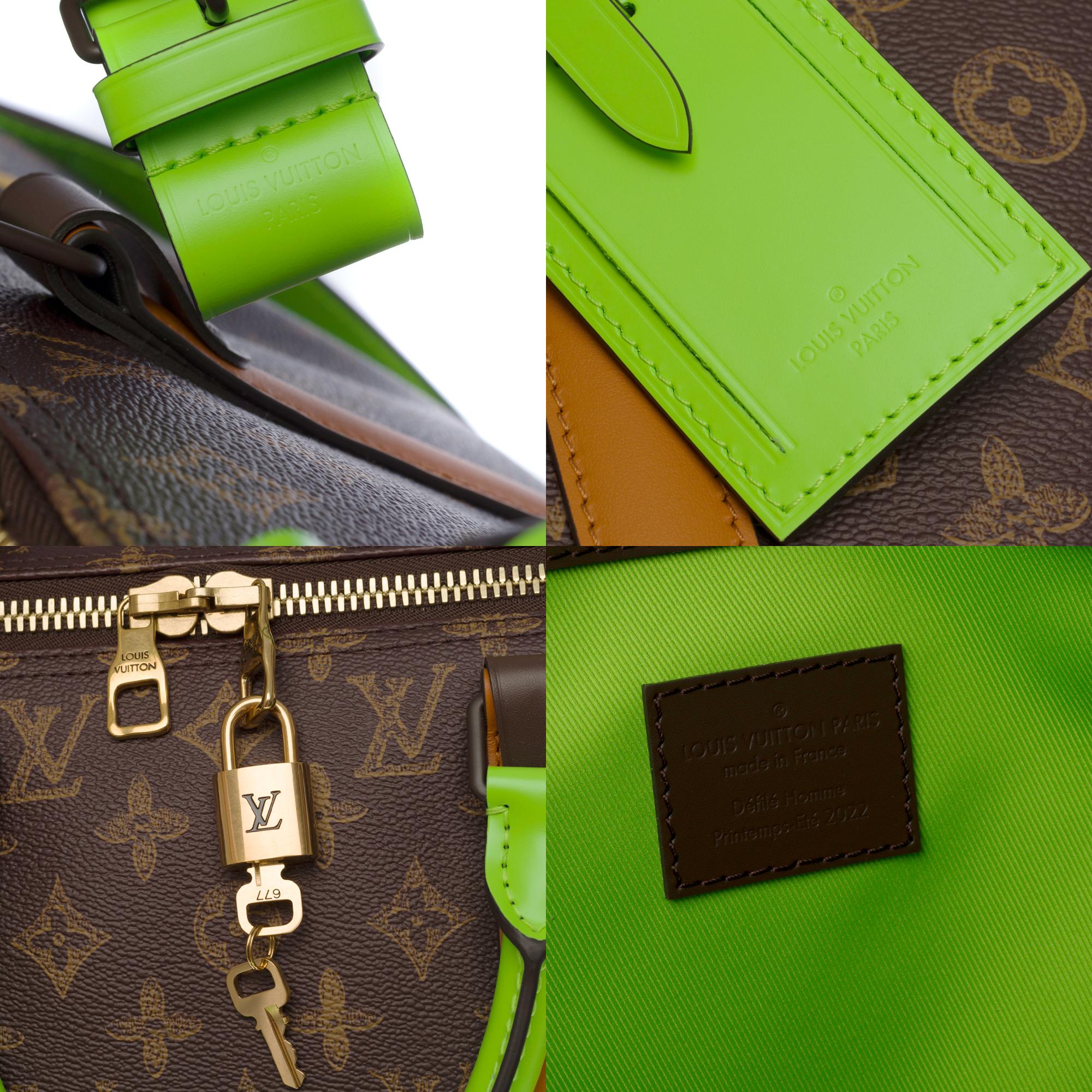 Brown NEW-FW 2022 V. Abloh- Louis Vuitton keepall 55 strap Trompe L'Oeil Travel bag 