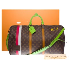 NEW-FW 2022 V. Abloh- Louis Vuitton keepall 55 strap Trompe L'Oeil Travel bag 