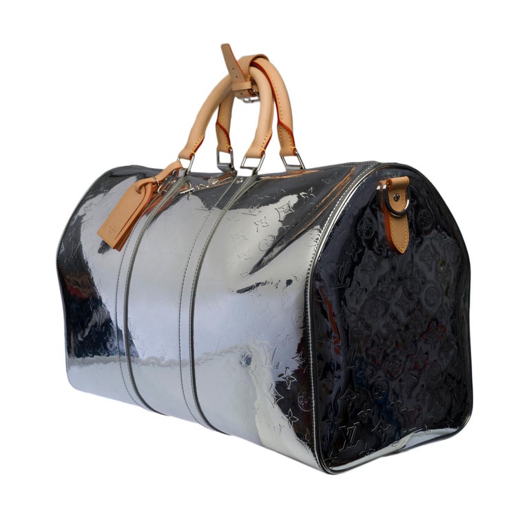 New - Limited edition - Spring Collection 2021 - Louis Vuitton Keepall  travel bag 50 shoulder strap by Nigo Blue Leather Denim ref.406257 - Joli  Closet