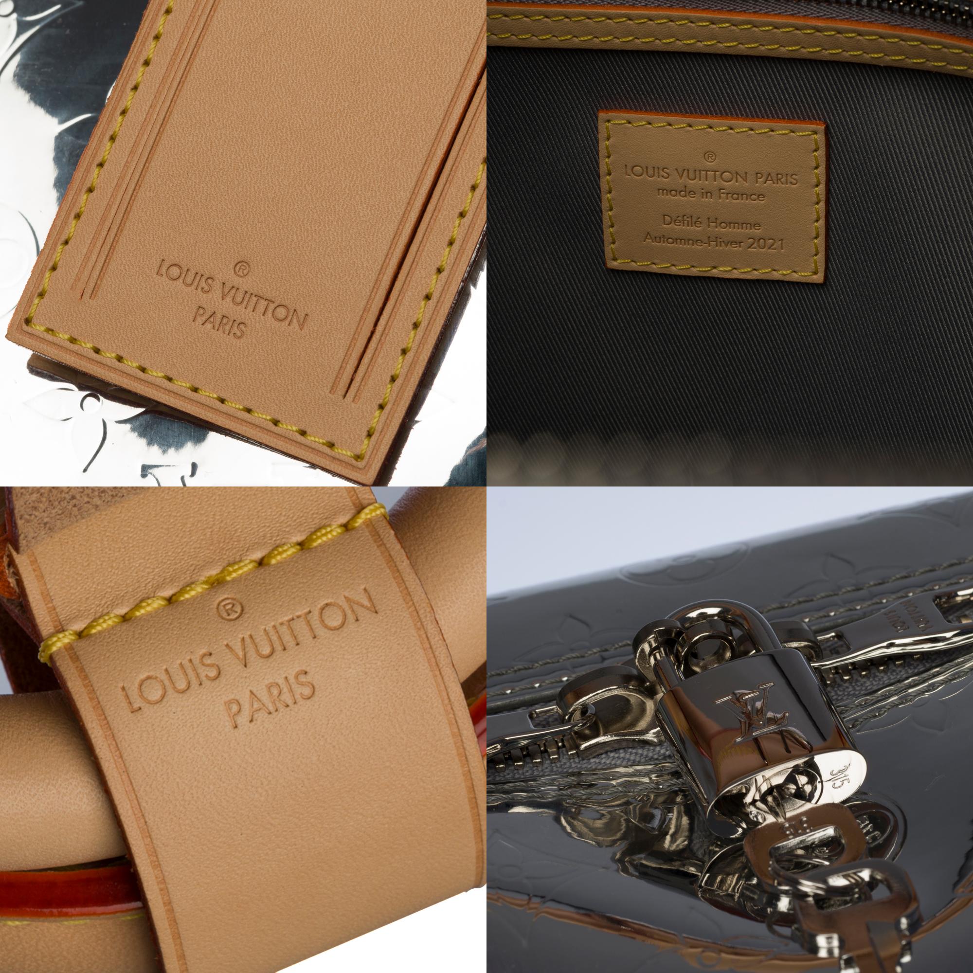 NEW-FW 2022 Virgil Abloh- Louis Vuitton keepall 50 strap Travel bag Mirror Mono  For Sale 3