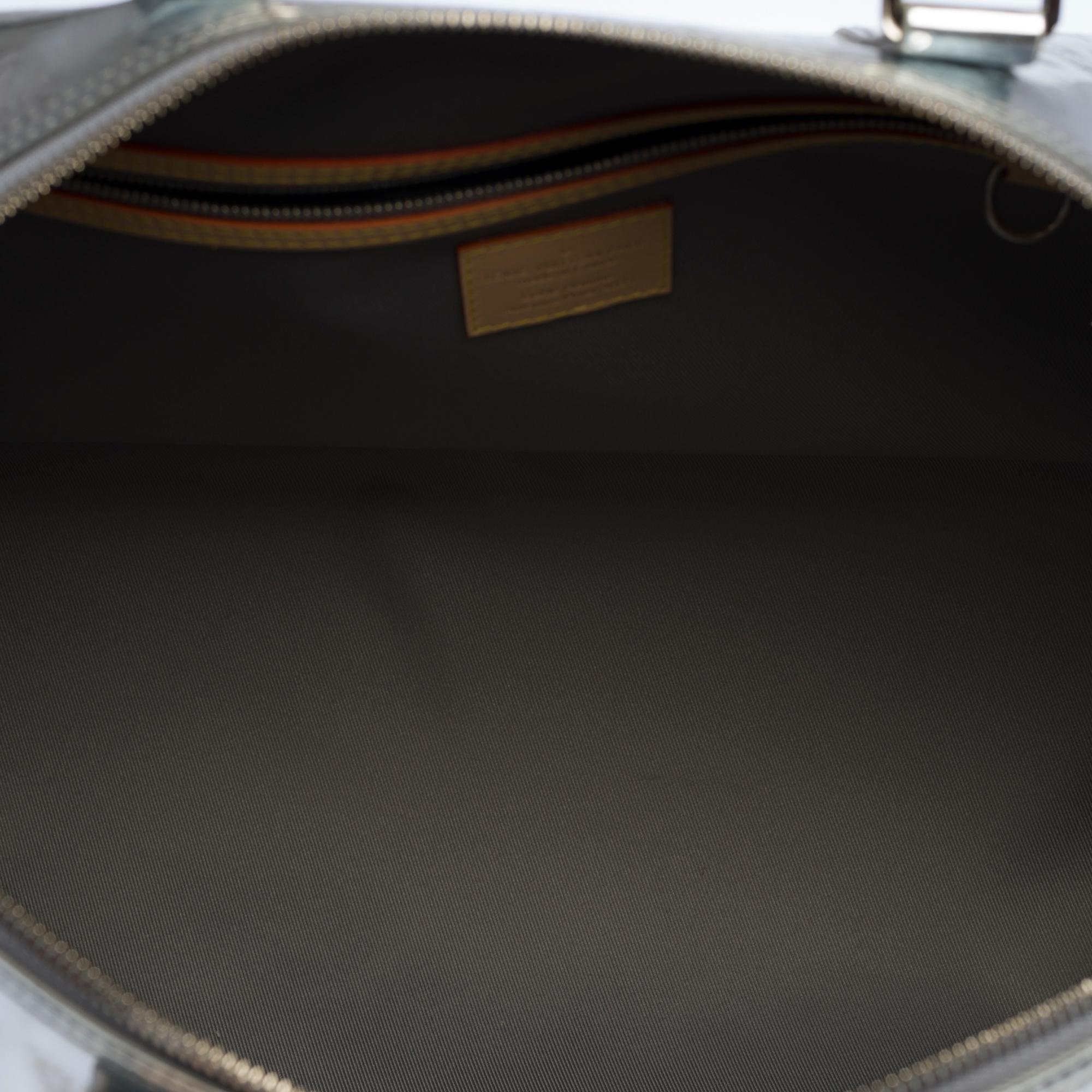 NEW-FW 2022 Virgil Abloh- Louis Vuitton keepall 50 strap Travel bag Mirror Mono  For Sale 4