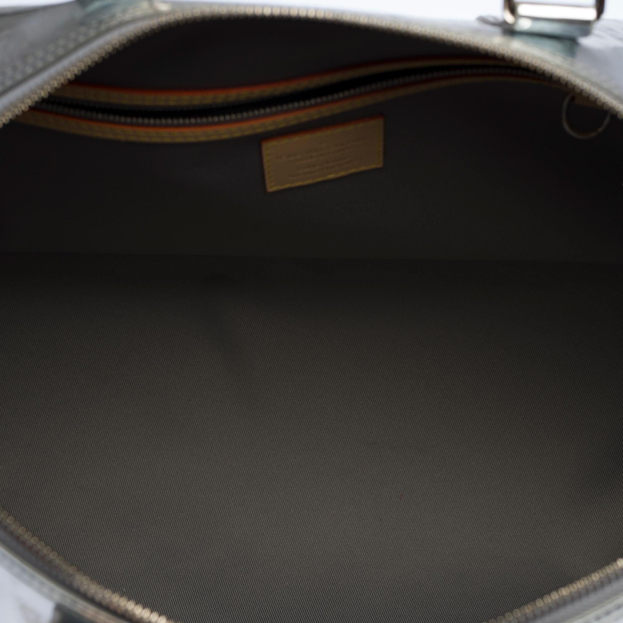 NEW-FW 2022 Virgil Abloh- Louis Vuitton keepall 50 strap Travel bag Mirror Mono For Sale 3