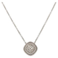 New Gabriel & Co. 0.12ctw Pave Diamond Double Braided Cushion Pendant Necklace
