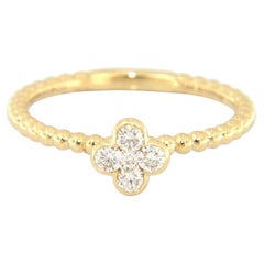 New Gabriel 
Co. 0.18ctw Diamond Cluster Clover Bujukan Bead Ring in 14K
