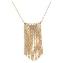 New Gabriel 
Co. 0.20ctw Diamond Bar Multi Strand Fringe Necklace in 14K
