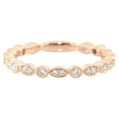 New Gabriel 
Co. 0.24ctw Marquise and Circle Alternating Band Ring in 14K