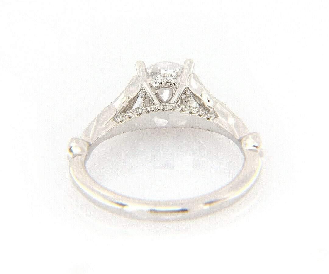Women's New Gabriel & Co. 0.26ctw Diamond Milgrain Semi Mount Ring in 14K White Gold For Sale