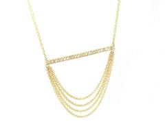 Gabriel & Co., collier drapé à barre horizontale avec diamants 0,27 carat, 14 carats, neuf