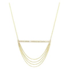 Gabriel & Co., collier drapé à barre horizontale avec diamants 0,27 carat, 14 carats, neuf