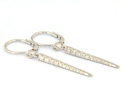 New Gabriel & Co. 0.32ctw Diamond Spike Dangle Earrings in 14K White Gold